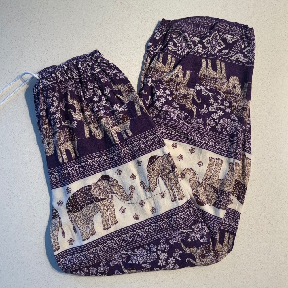 Elephant Print Pashmina Gypsy Design Super Soft Lounge Pants